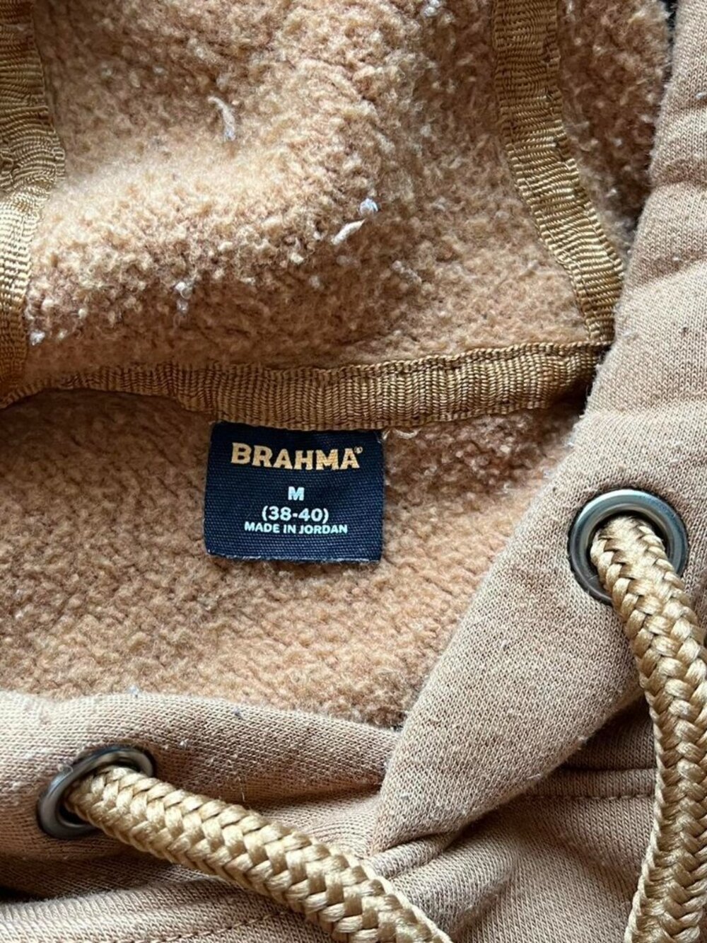 Brahma Tan Hoodie Mens Med Skater Insulated Country Life Casual Streetwear Punk - Picture 3 of 7